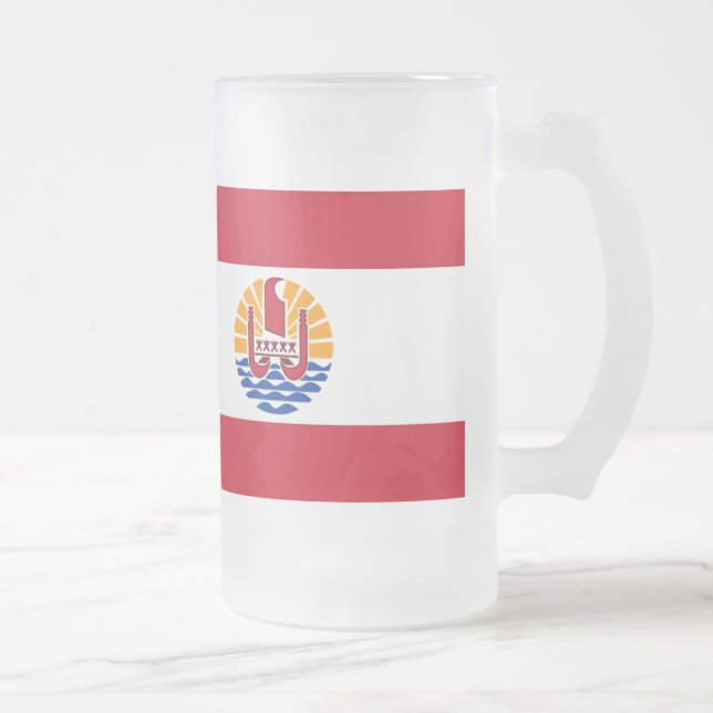 Französisch-Polynesien-Flagge Mattglas Bierglas (Rechts)