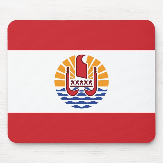 Französisch-Polynesien-Flagge Mousepad (Vorne)