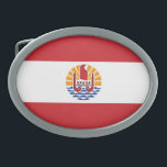 Französisch-Polynesien-Flagge Ovale Gürtelschnalle<br><div class="desc">Patriotische Flagge Französisch Polynesiens.</div>