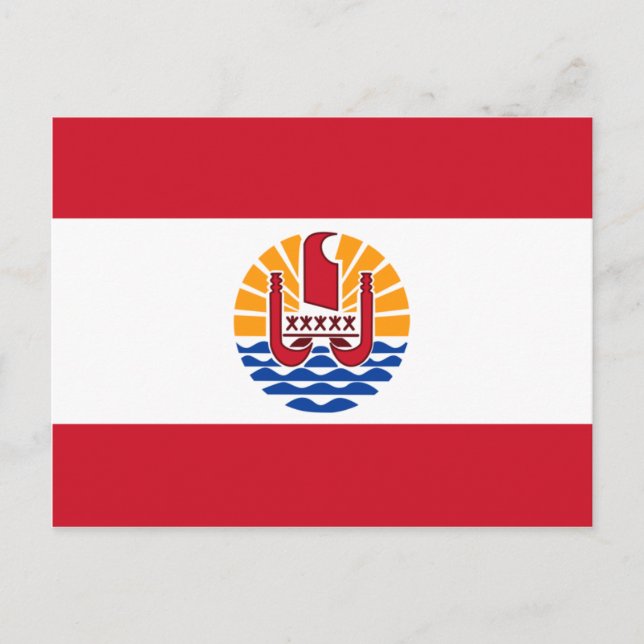 Französisch-Polynesien-Flagge PF Postkarte (Vorderseite)