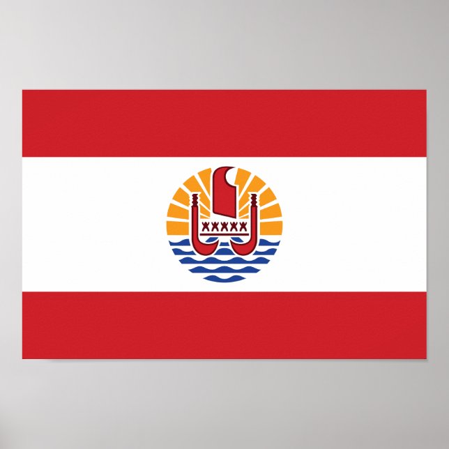 Französisch-Polynesien-Flagge Poster (Vorne)