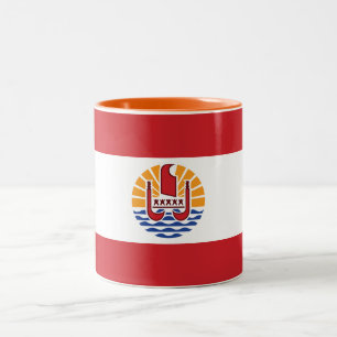 Französisch-Polynesien-Flagge Zweifarbige Tasse