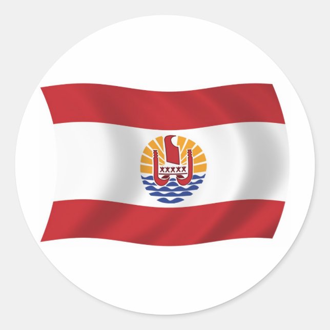 Französisch-Polynesien-Flaggenaufkleber Runder Aufkleber (Vorderseite)