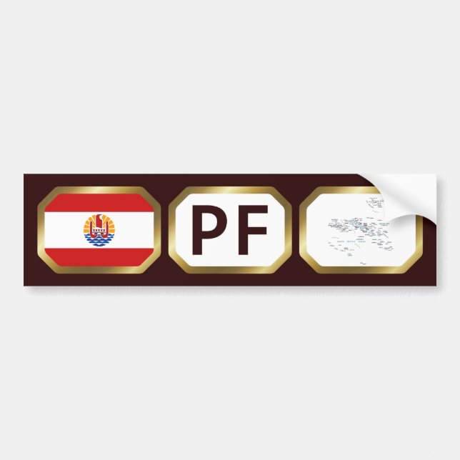 Französisch-Polynesien-Flaggenplan-Autoaufkleber Autoaufkleber (Vorne)