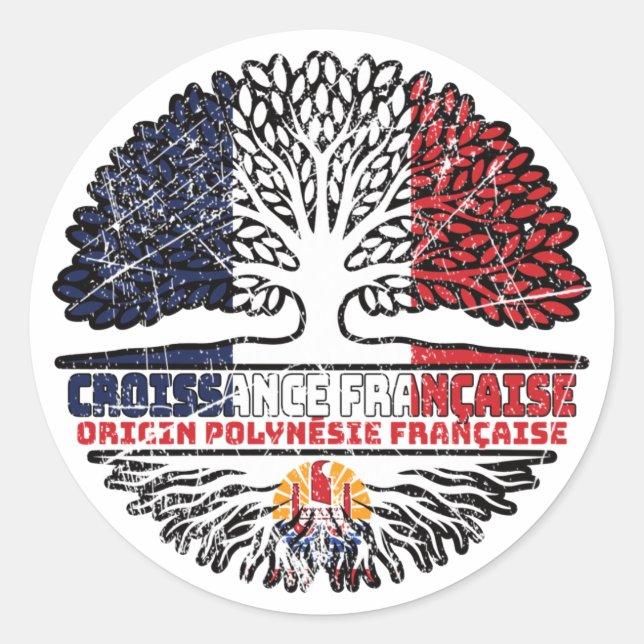 Französisch-Polynesien Französisch-Polynesien Fran Runder Aufkleber (Vorderseite)