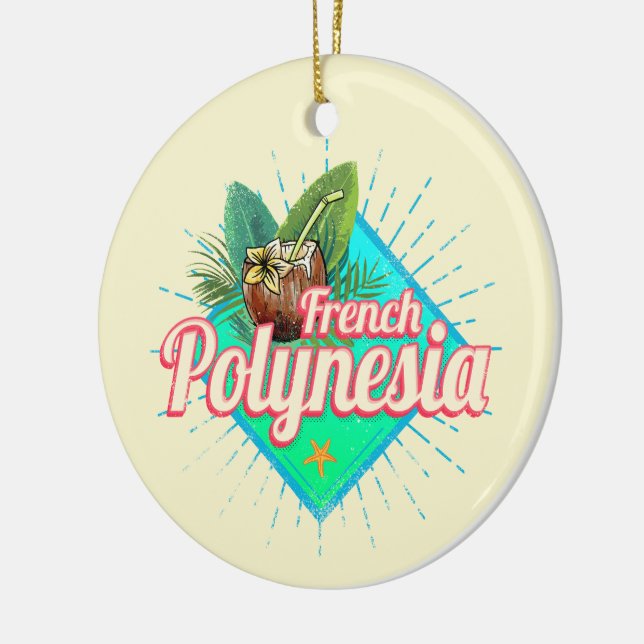 Französisch-Polynesien-Insel Pazifischer Vintager  Keramik Ornament (Links)