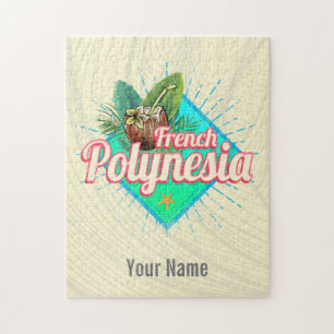 Französisch-Polynesien-Insel Pazifischer Vintager Puzzle