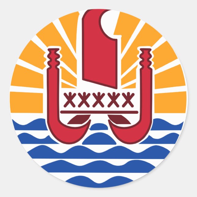 Französisch Polynesien PF Runder Aufkleber (Vorderseite)