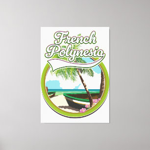 Französisch-Polynesien Reise Logo. Leinwanddruck