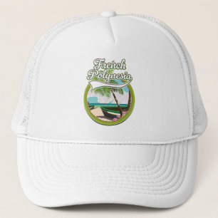 Französisch-Polynesien Reise Logo. Truckerkappe