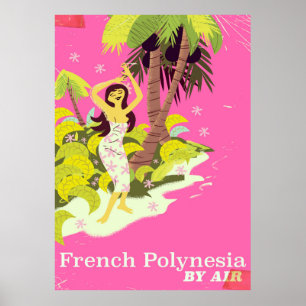 Französisch-Polynesien Vintage-Reiseposter Poster