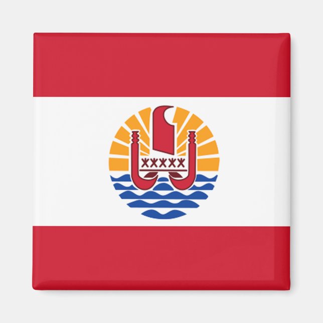 Französisch-Polynesienflagge Magnet (Vorne)