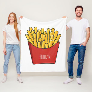 Französisch Pommes Cartoon Abbildung Fleecedecke