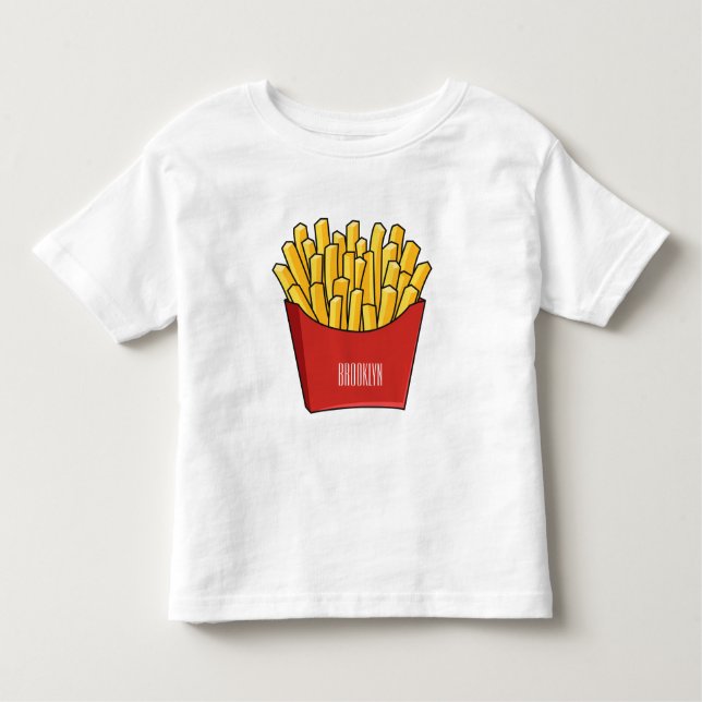 Französisch Pommes Cartoon Abbildung Kleinkind T-shirt (Vorderseite)