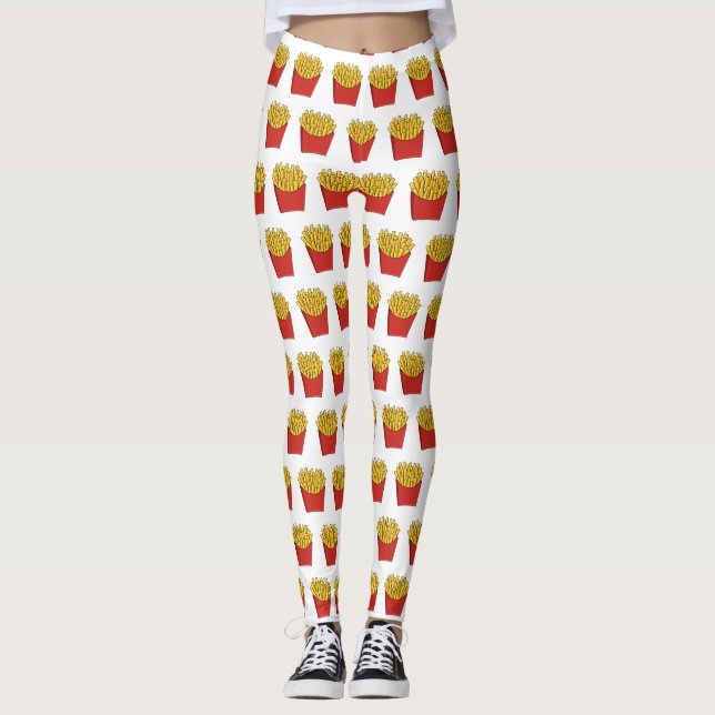 Französisch Pommes Cartoon Abbildung Leggings (Vorderseite)