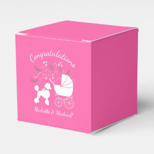 Französisch Poodle Dog Babydusche Welpe Pink Girl Geschenkschachtel