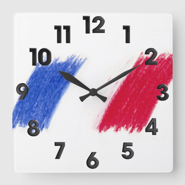 Französisch Quadratische Wanduhr (Vorderseite)
