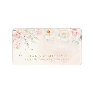 Französisch-Romance Wedding Floral Blush ID870 Adressaufkleber