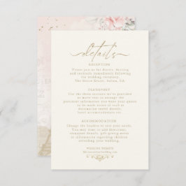 Französisch-romanische Hochzeitdetails Blush ID870 Begleitkarte