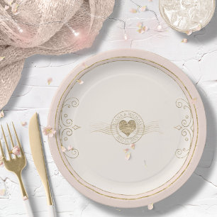 Französisch-Romantik Hochzeitsherz ID870 Pappteller