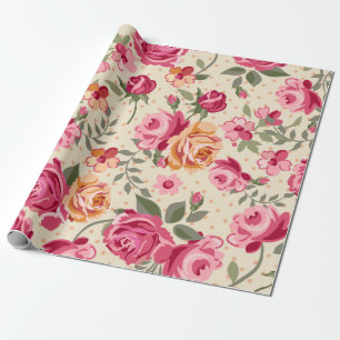 Französisch rosa Roses Wrapping Paper Geschenkpapier