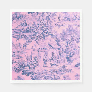 Französisch Rosa Toile Chinoiserie Rustikaler Roko Serviette