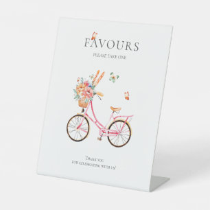 Französisch Rosa Vintage Fahrradfavoriten Sockelschild