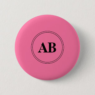 Französisch rosa Vollton mit Monogramm Button