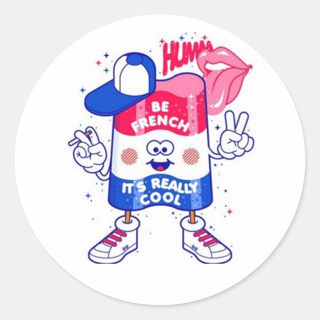 Französisch Runder Aufkleber (Vorderseite)
