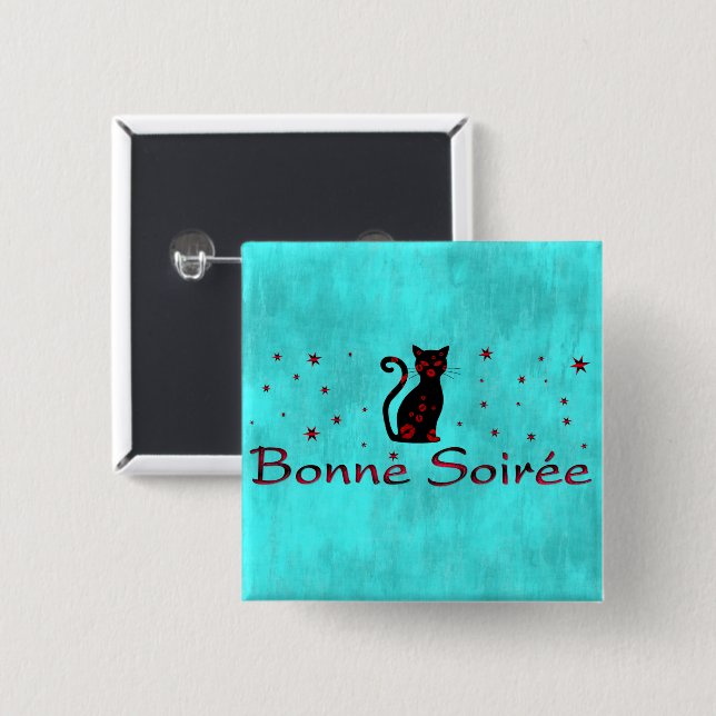 Französisch: Schaltfläche "Bonne Soiree" Button (Vorne & Hinten)