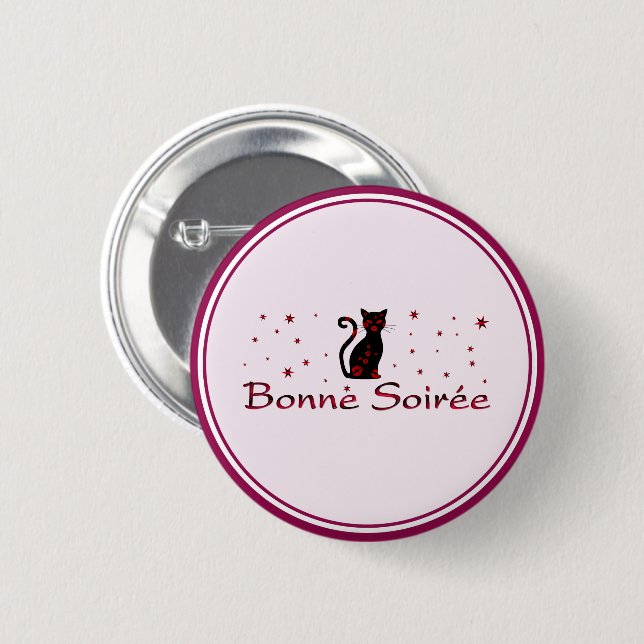 Französisch: Schaltfläche "Bonne Soiree" Button (Vorne & Hinten)