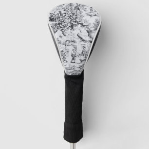 Französisch Schwarz-weiß Toile Chinoiserie Rustika Golf Headcover