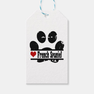 Französisch Spanisch Dog Paw Print Geschenkanhänger