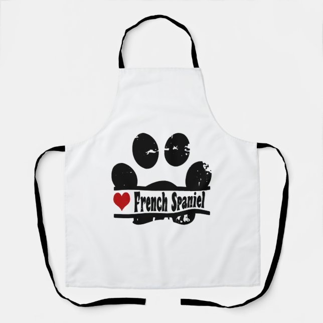 Französisch Spanisch Dog Paw Print Schürze (Vorderseite)
