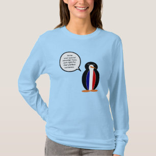 Französisch sprechende Frau Penguin Personalisiert T-Shirt