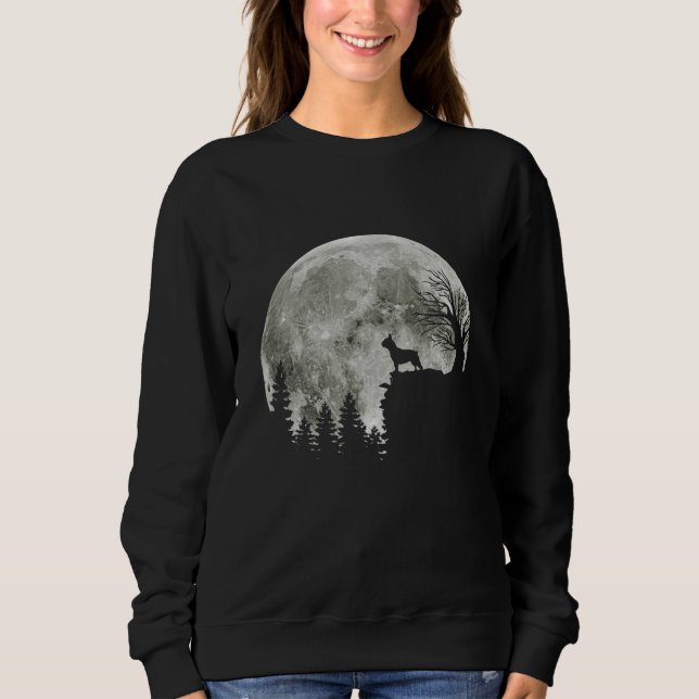 Französisch Stehend auf Mondschein Halloween Sweatshirt (Vorderseite)