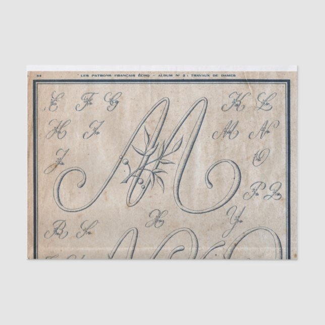 Französisch Stickerei Muster Decoupage oder Giftwr Seidenpapier (Vorderseite)