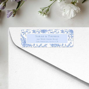 Französisch Toile Blau Chinoiserie Rücksendeadress