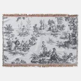 Französisch toile de joues Schwarz-Weiß elegant Decke