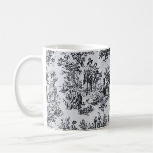 Französisch toile de joues Schwarz-Weiß elegant Kaffeetasse