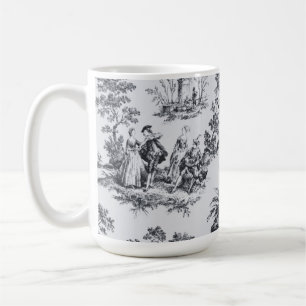 Französisch toile de joues Schwarz-Weiß elegant Kaffeetasse