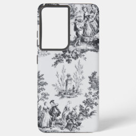 Französisch toile de joues Schwarz-Weiß elegant Samsung Galaxy Hülle