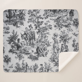 Französisch toile de joues Schwarz-Weiß elegant Sherpadecke