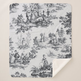 Französisch toile de joues Schwarz-Weiß elegant Sherpadecke