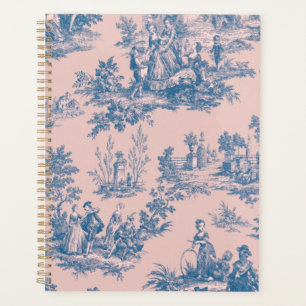 Französisch toile de jouy blau und rosa elegant planer