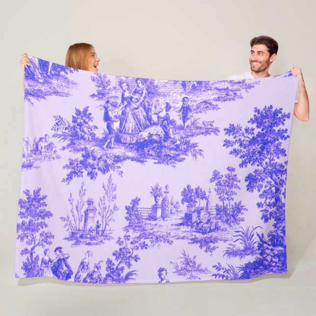 Französisch toile de jouy blau-weiß elegant fleecedecke (Beispiel)