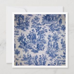 Französisch toile de jouy blau-weiß elegant karte