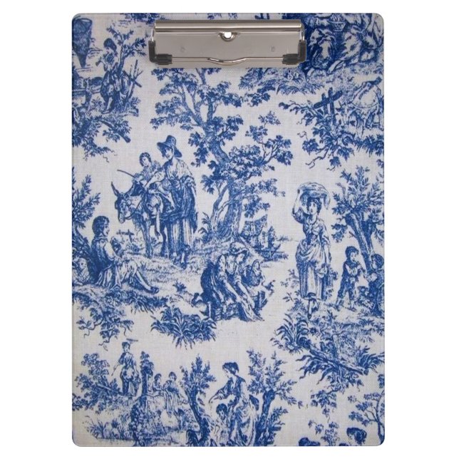 Französisch toile de jouy blau-weiß elegant klemmbrett (Vorderseite)
