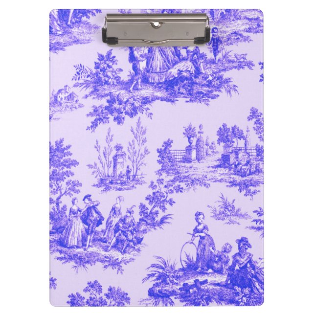 Französisch toile de jouy blau-weiß elegant klemmbrett (Vorderseite)