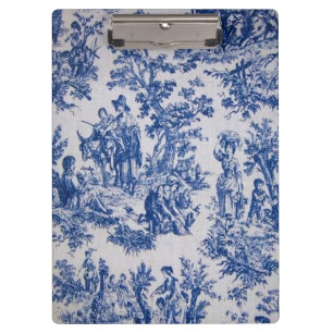 Französisch toile de jouy blau-weiß elegant klemmbrett